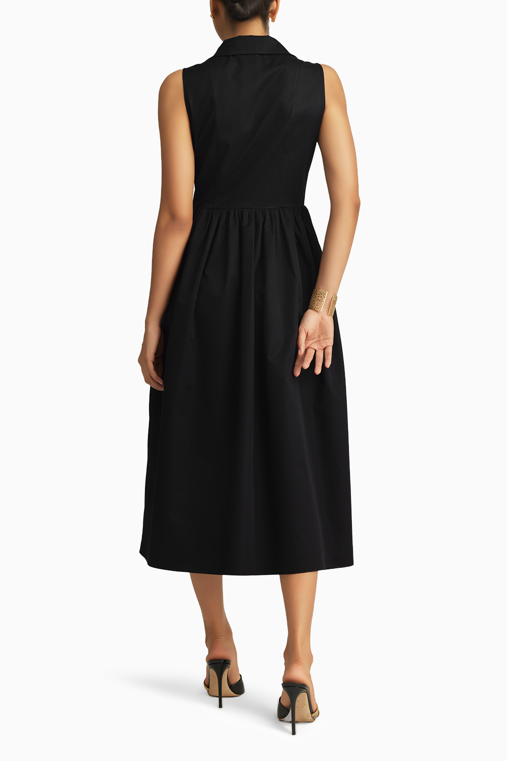 Black Egyptian Cotton Long Tennis Dress