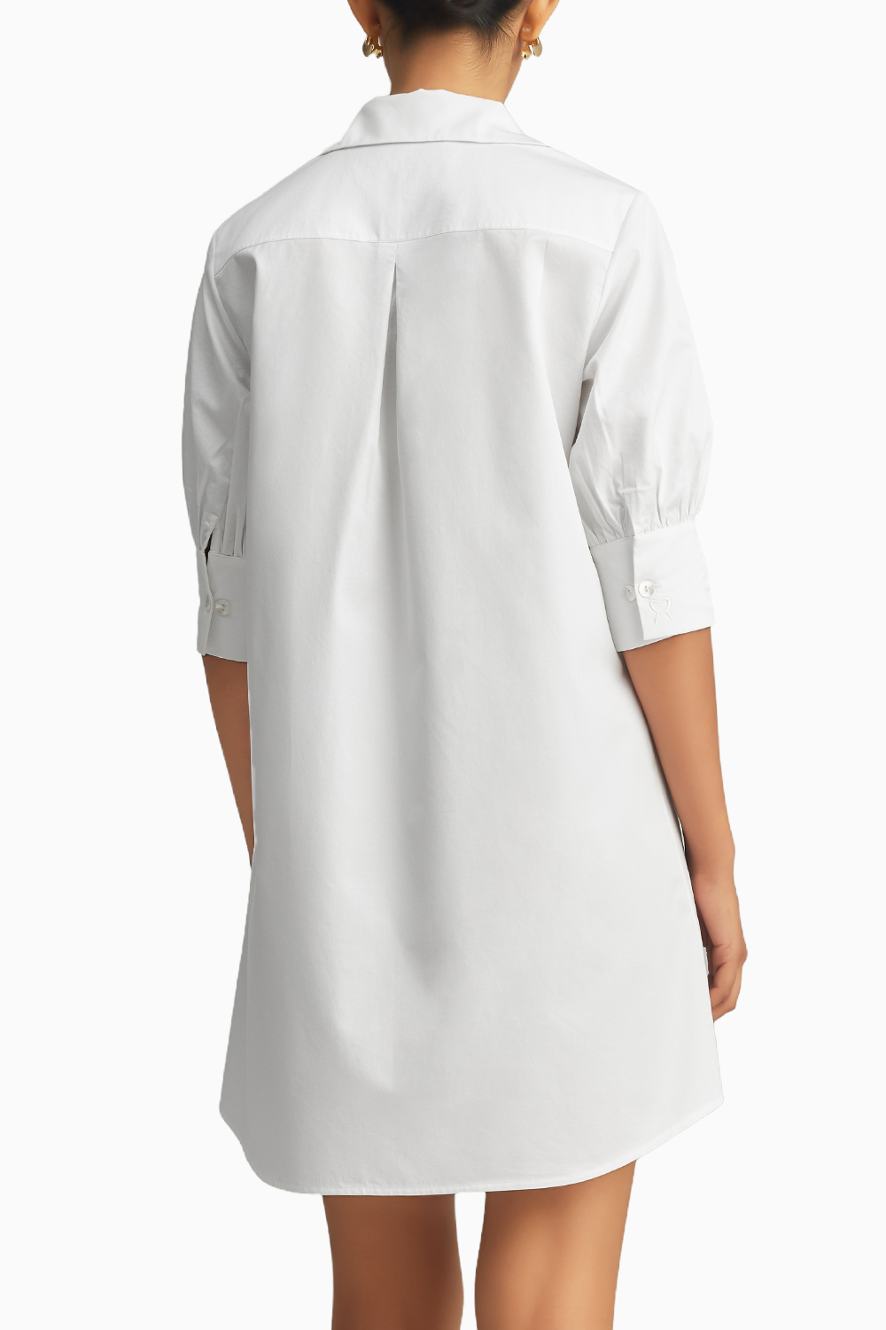 White Egyptian Cotton Short Shirt Dress