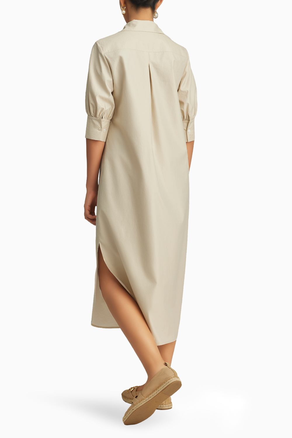 Fawn Egyptian Cotton Long Shirt Dress