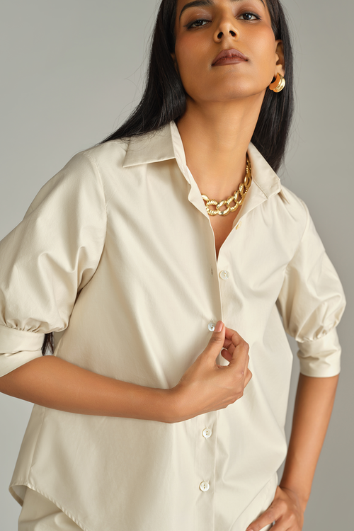 Fawn Egyptian Cotton Short-Sleeved Shirt