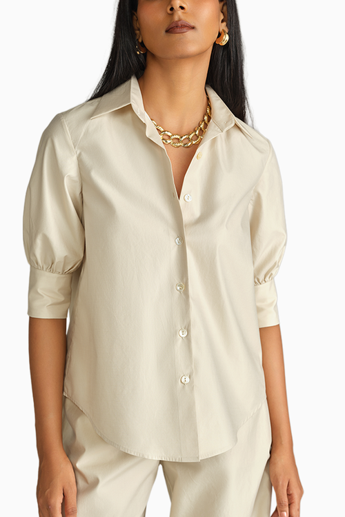 Fawn Egyptian Cotton Short-Sleeved Shirt