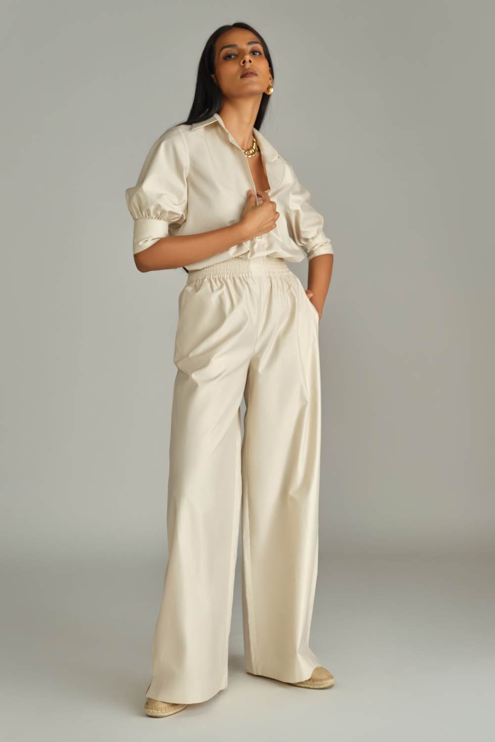 Fawn Egyptian Cotton Trousers