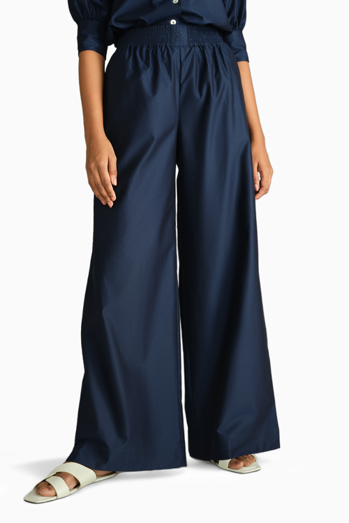 Navy Blue Egyptian Cotton Trousers