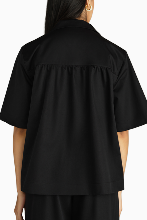 Black Egyptian Cotton Bowling Shirt