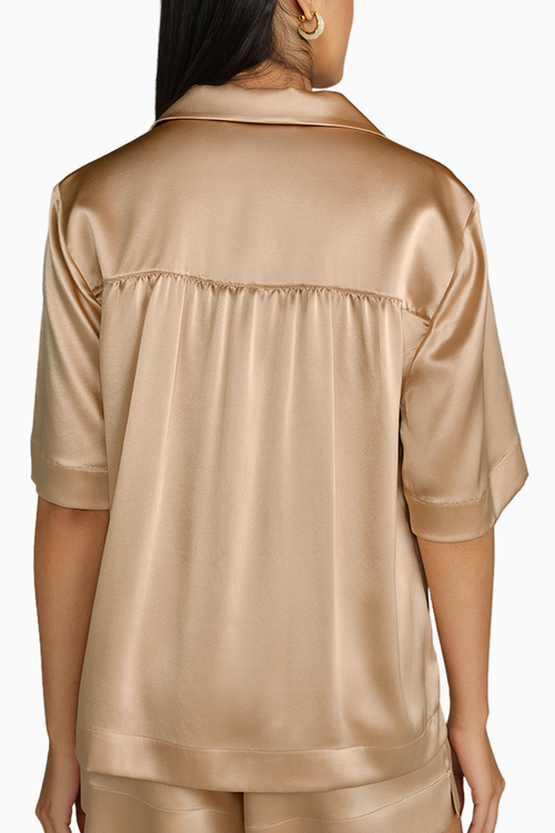 Champagne Silk Bowling Shirt