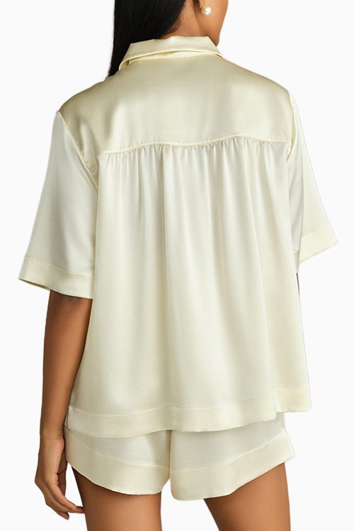 Cream Silk Bowling Shirt