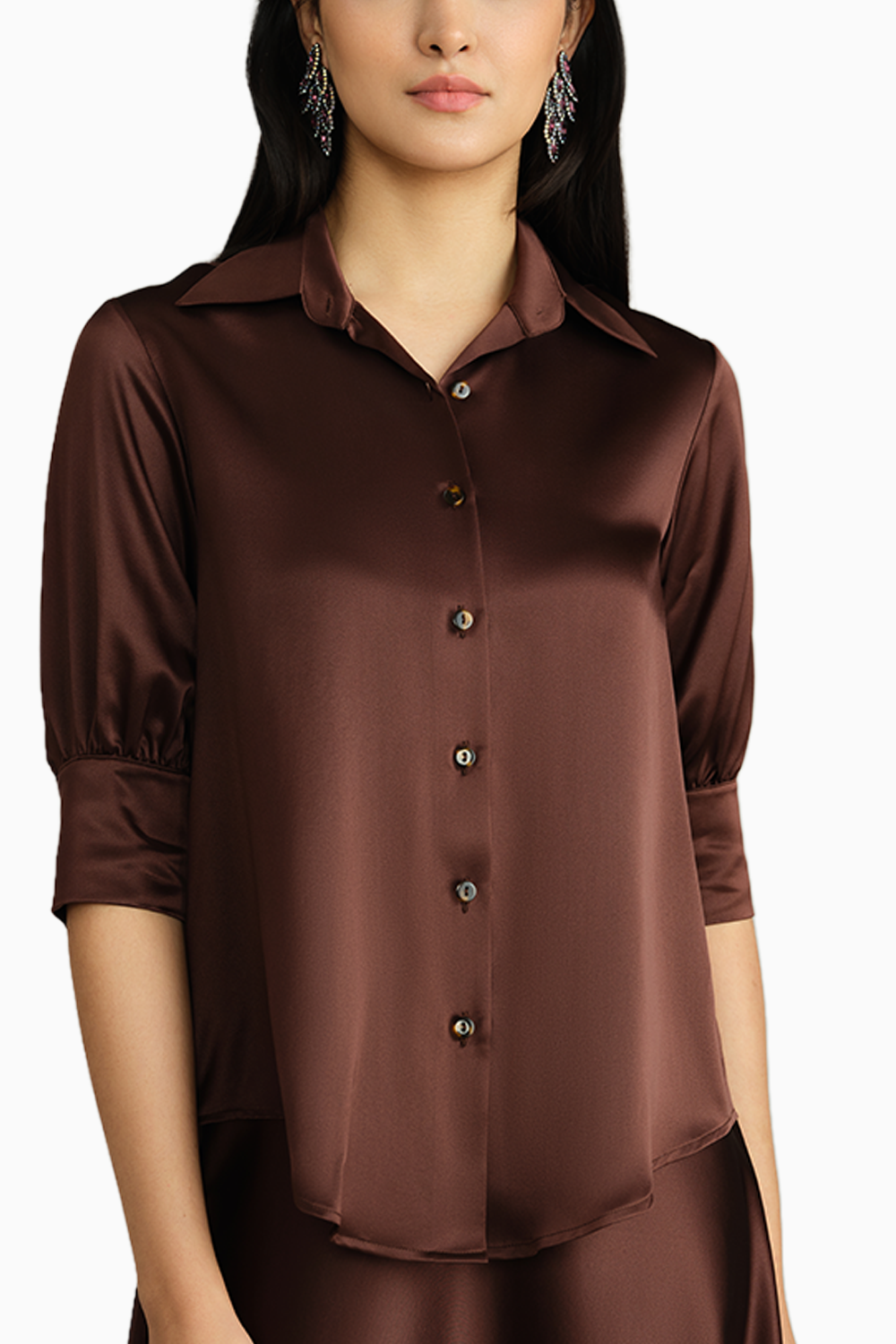 Espresso Silk Short-Sleeved Shirt