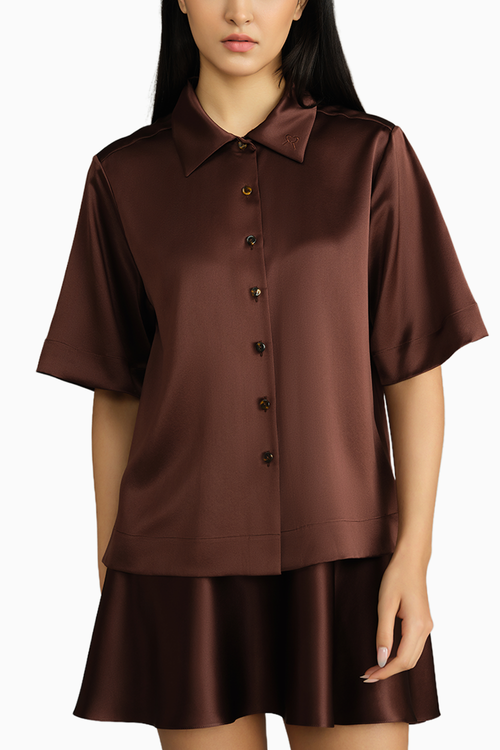 Espresso Silk Bowling Shirt