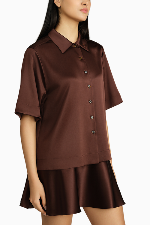 Espresso Silk Bowling Shirt