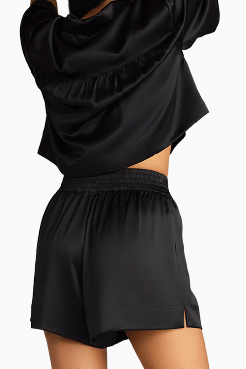 Black Silk Boxing Shorts