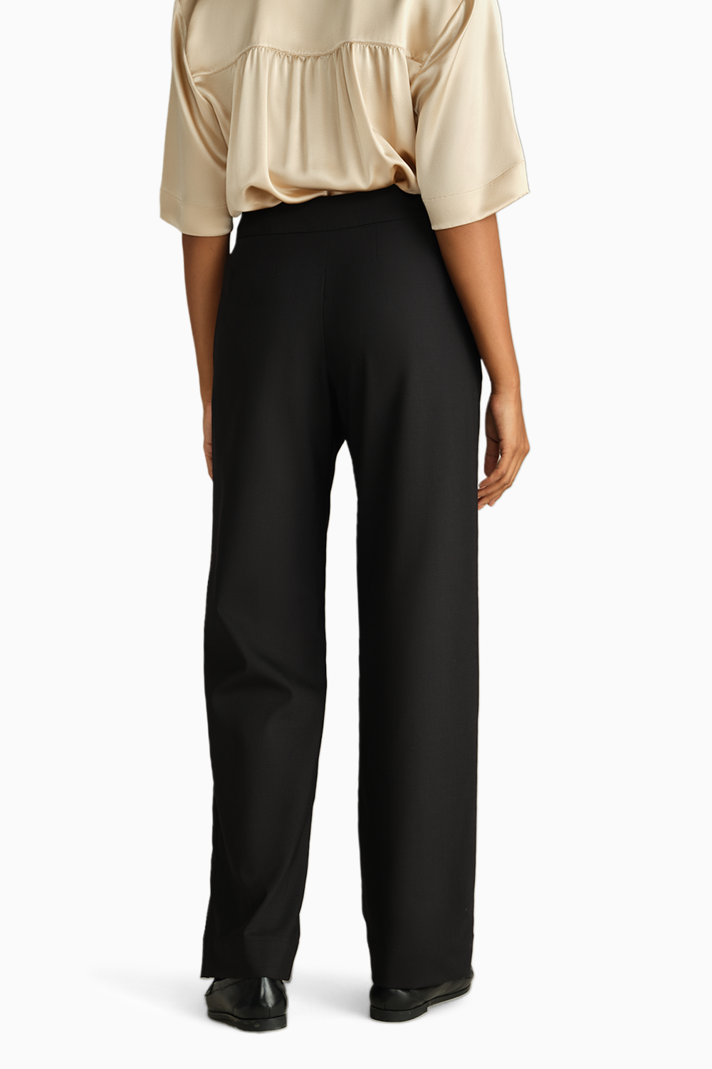 Black Suiting Pleated Trousers