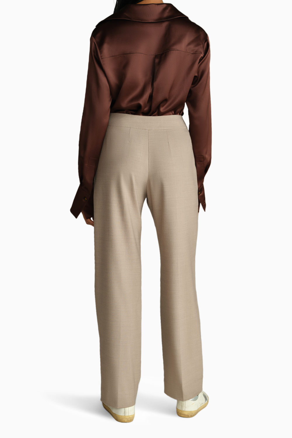 Tobacco Suiting Pleated Trousers