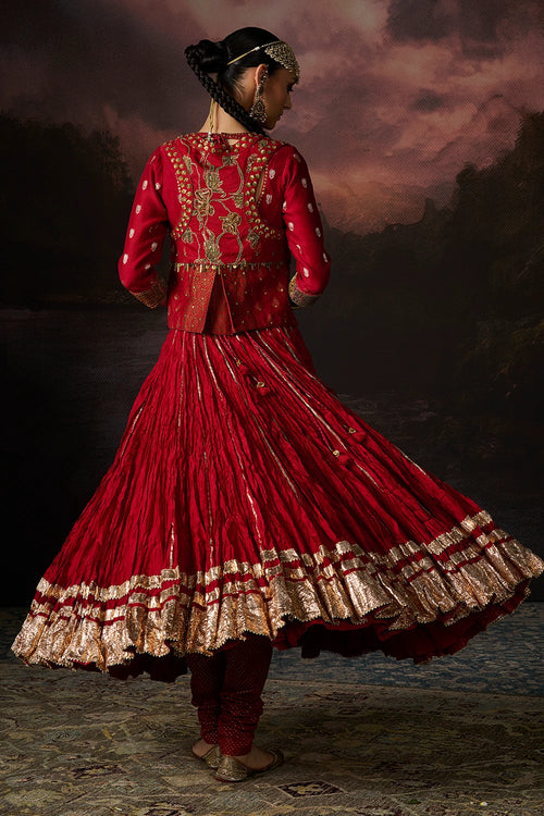 Jill Deep Red Churidar