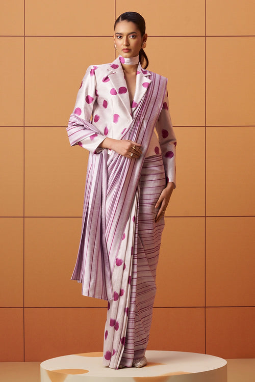 Ruhani Printed Blazer Saree