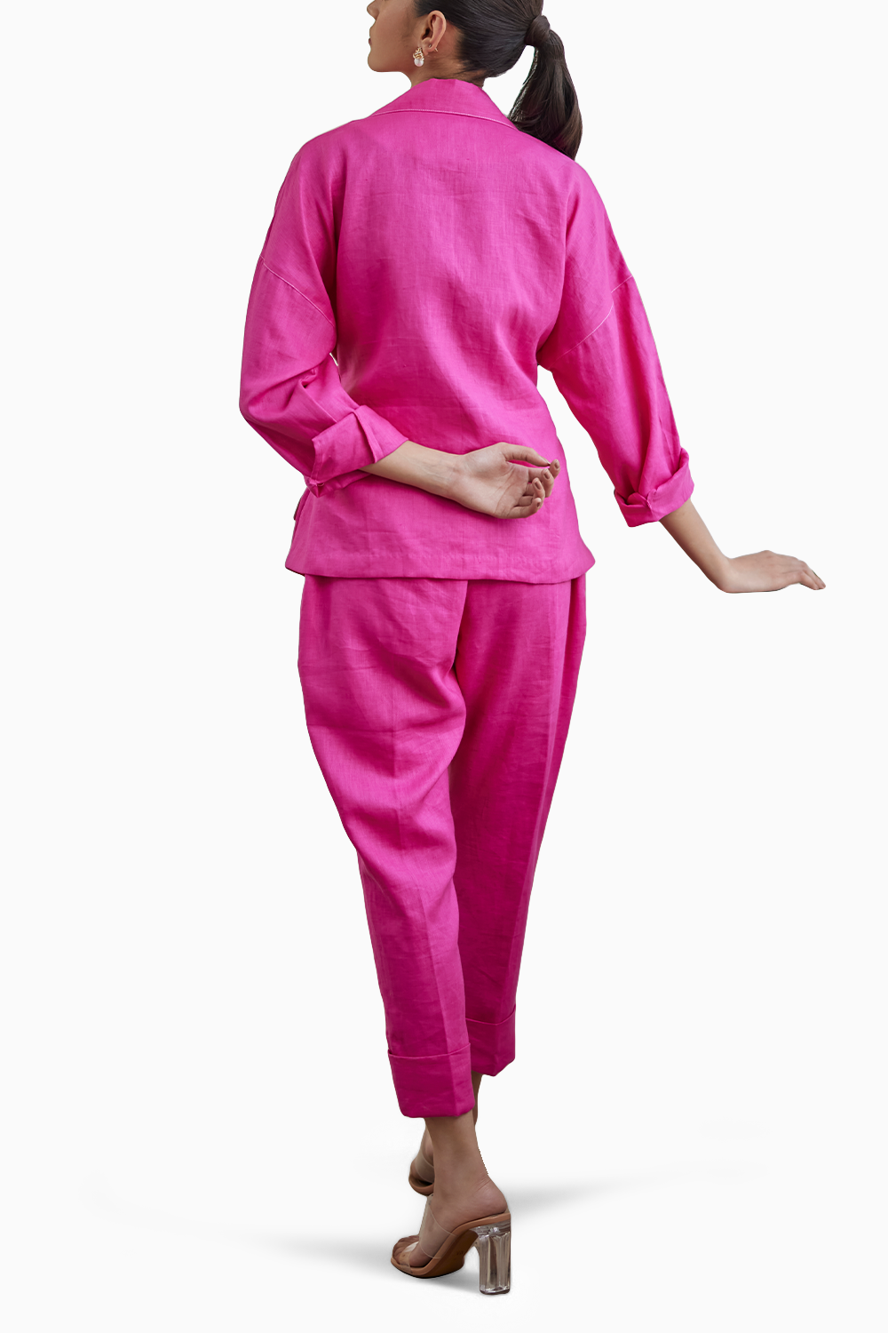 Rani Pink Linen Safari Set