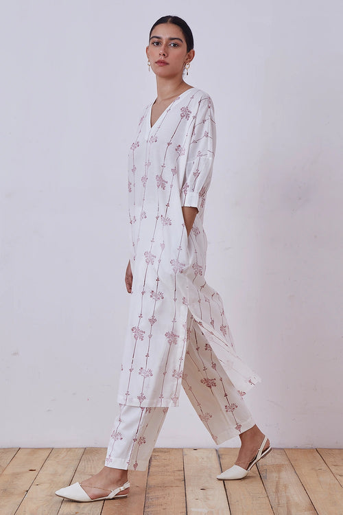 Ratan Red Hand Printed Tunic