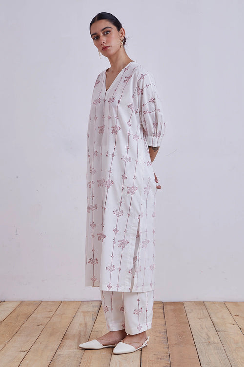 Ratan Red Hand Printed Tunic