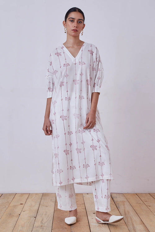 Ratan Red Hand Printed Tunic