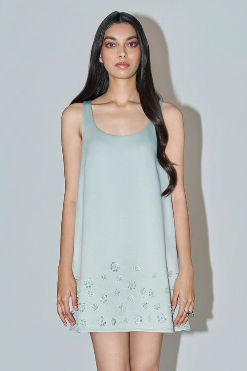 Mint Embellished Mini Dress