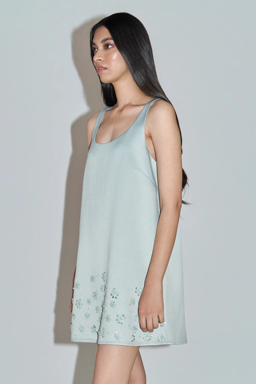 Mint Embellished Mini Dress