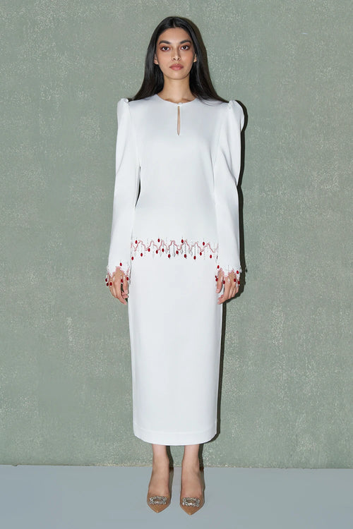 White Embellished Co-ord Set