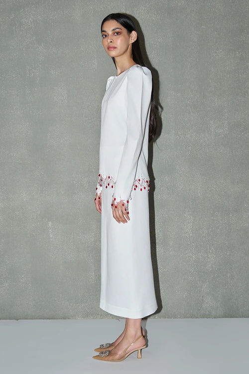 White Embellished Co-ord Set