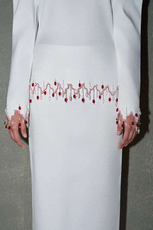 White Embellished Co-ord Set