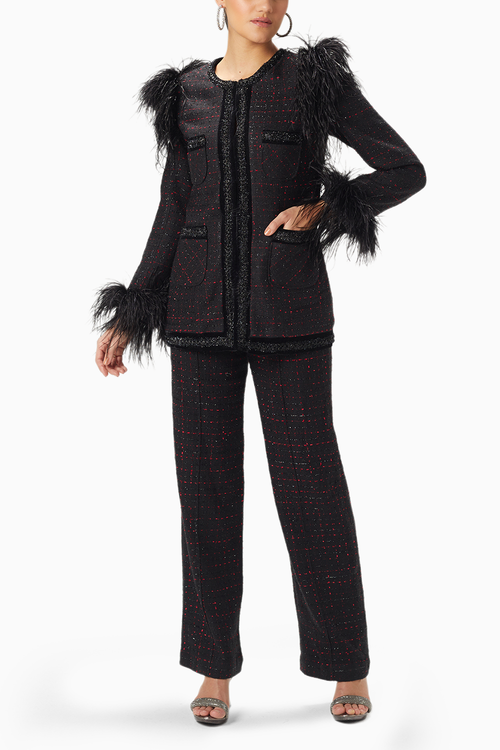 Red And Black Check Tweed Jacket And Pants