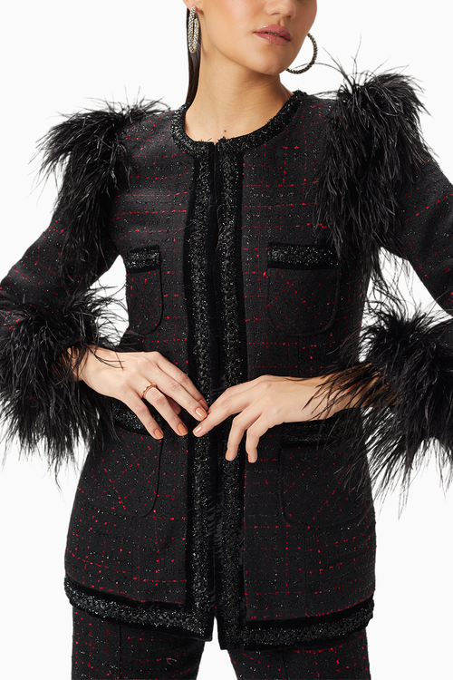 Red And Black Check Tweed Jacket And Pants