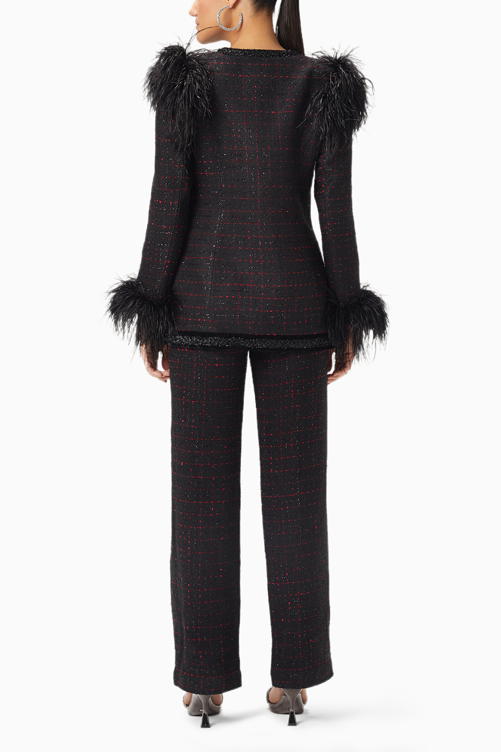 Red And Black Check Tweed Jacket And Pants