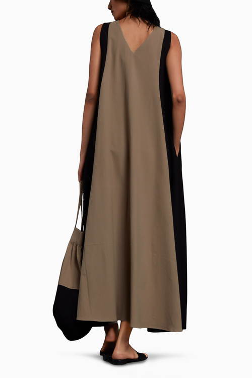 Red Colour Block Dress