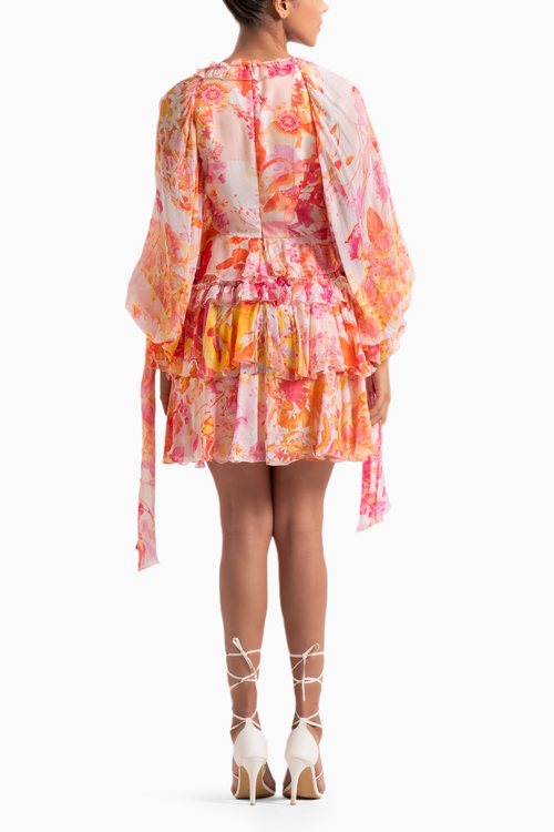 Red Fancy Fusion Short Dress