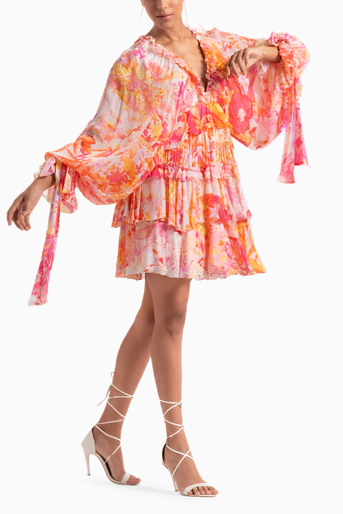 Red Fancy Fusion Short Dress