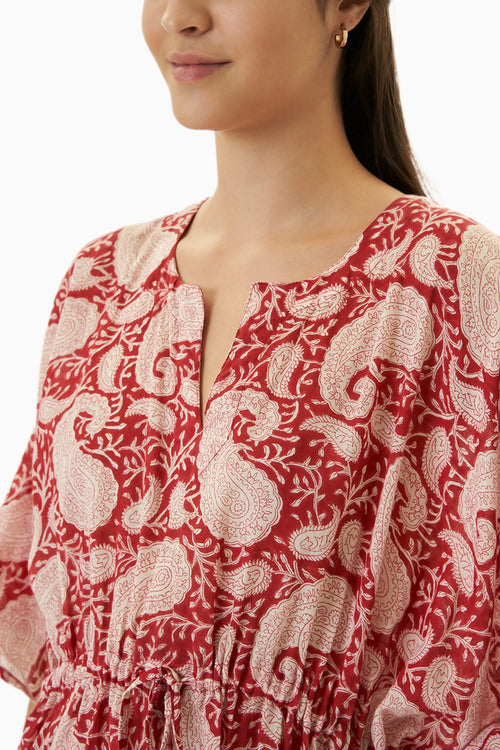 Red Kochi Long Kaftan