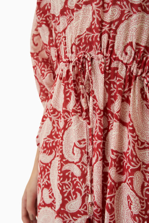 Red Kochi Long Kaftan