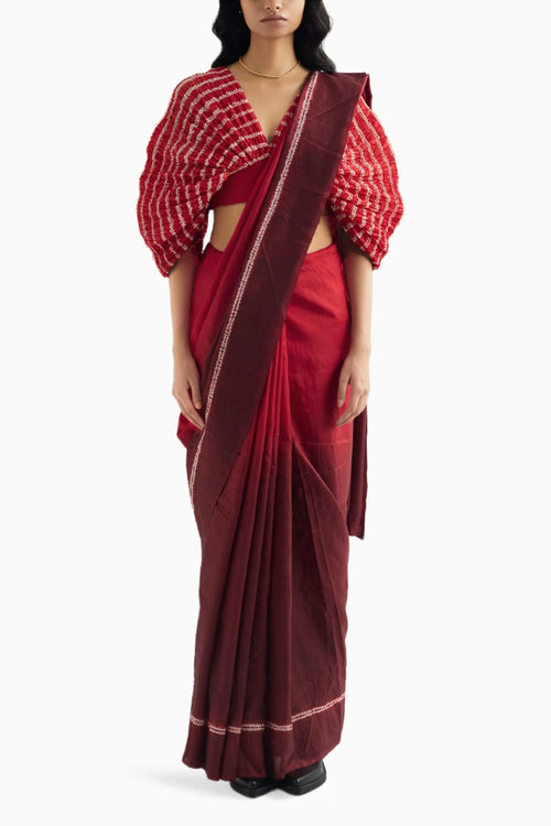 Red Ombre Noble Saree