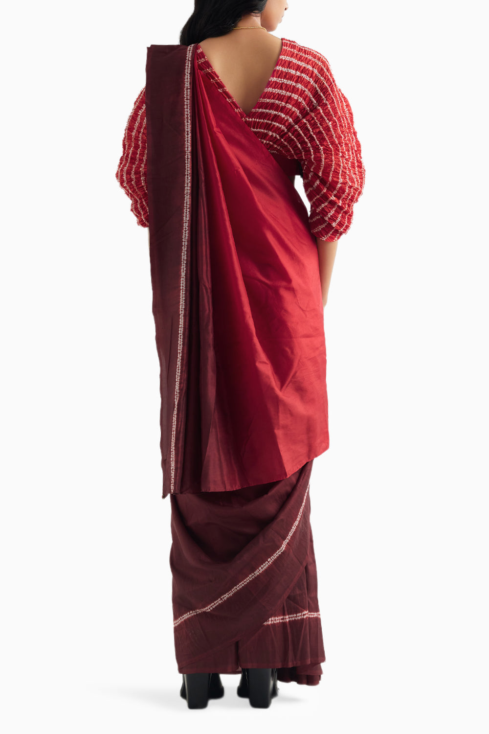 Red Ombre Noble Saree