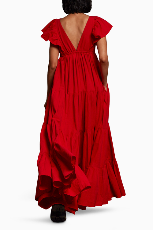 Red Tiered Gown