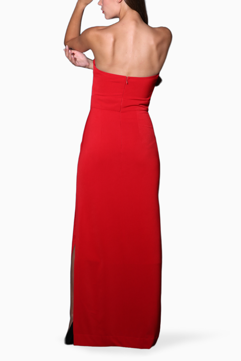 Red Tube Knot Straight Gown
