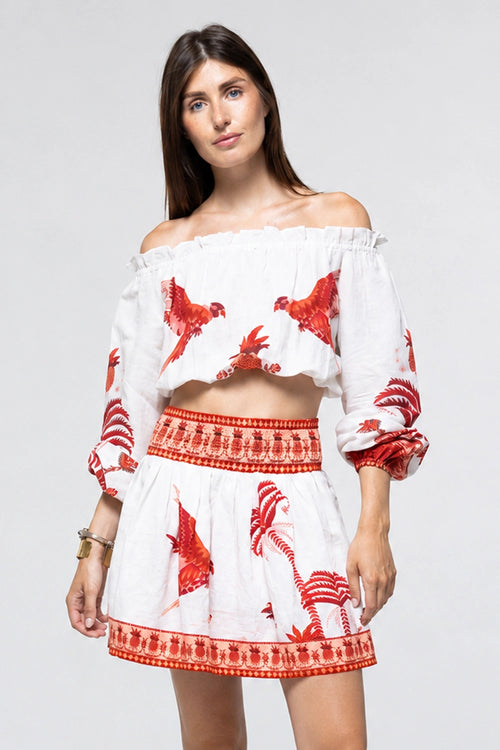 Top Rosa Red Parrot With Jupe Pia