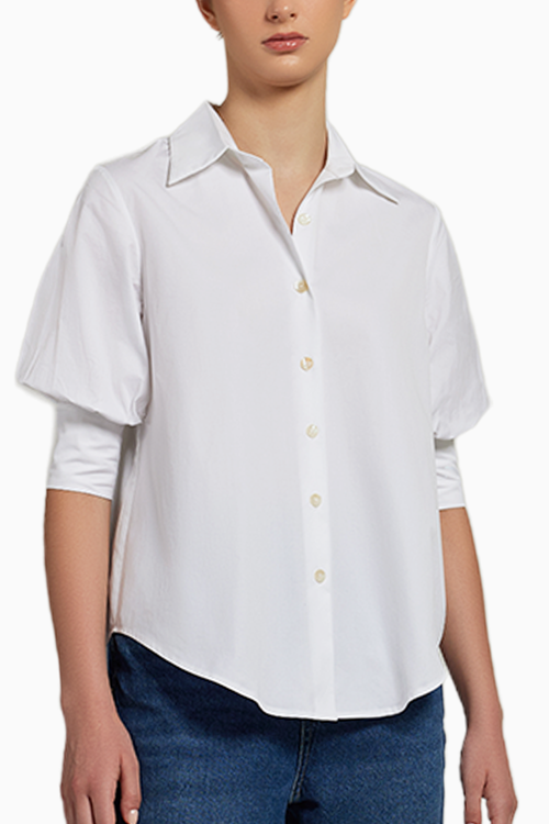 White Egyptian Cotton Short-Sleeved Shirt