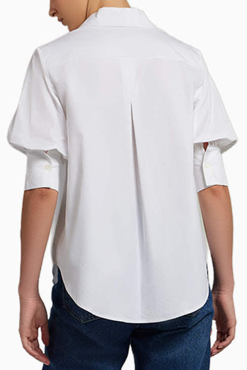 White Egyptian Cotton Short-Sleeved Shirt
