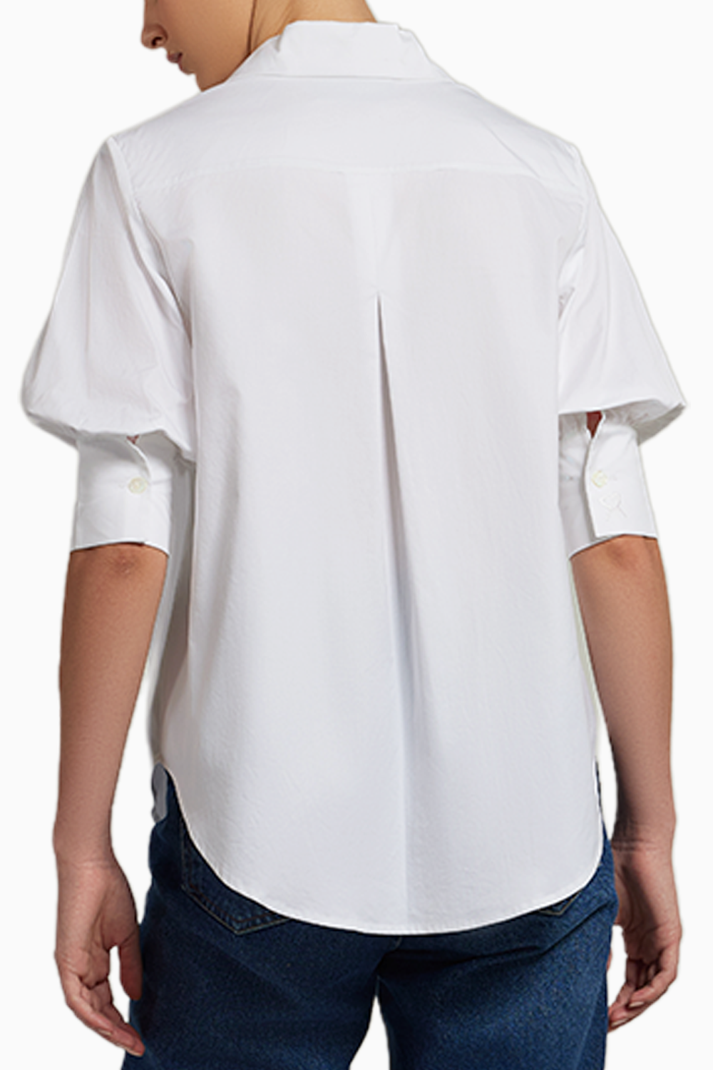 White Egyptian Cotton  Short-Sleeved Shirt