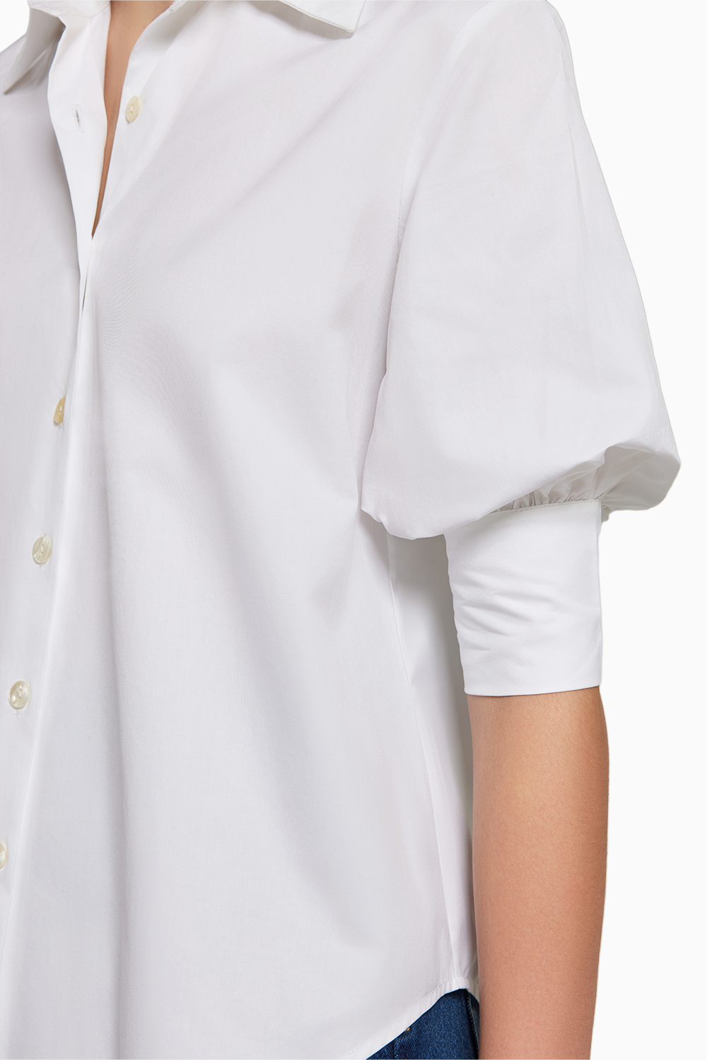 White Egyptian Cotton  Short-Sleeved Shirt