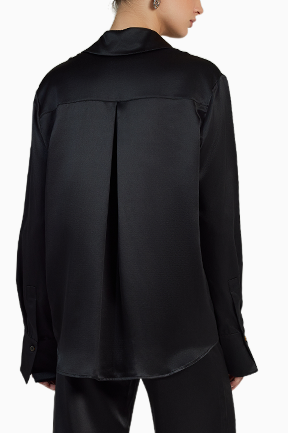 Black Silk Oversized Shirt