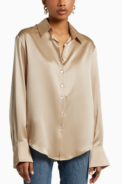 Champagne Silk Oversized Shirt