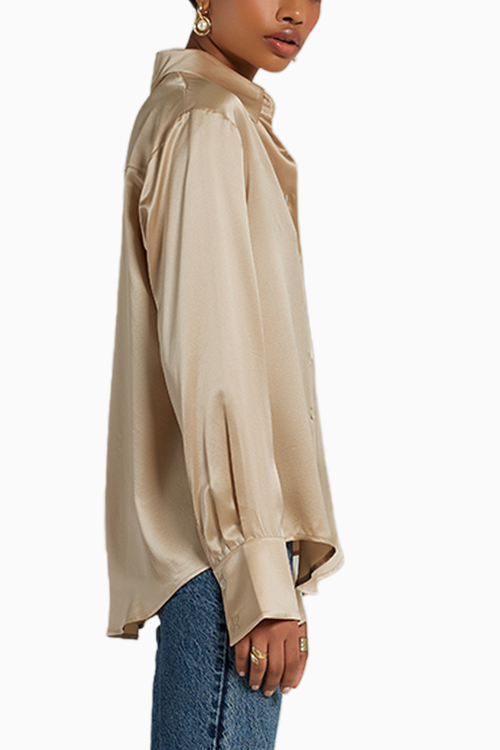 Champagne Silk Oversized Shirt