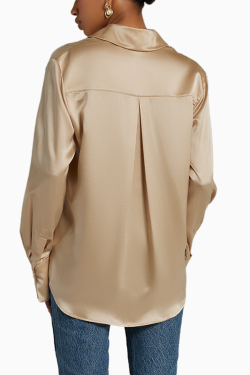 Champagne Silk Oversized Shirt