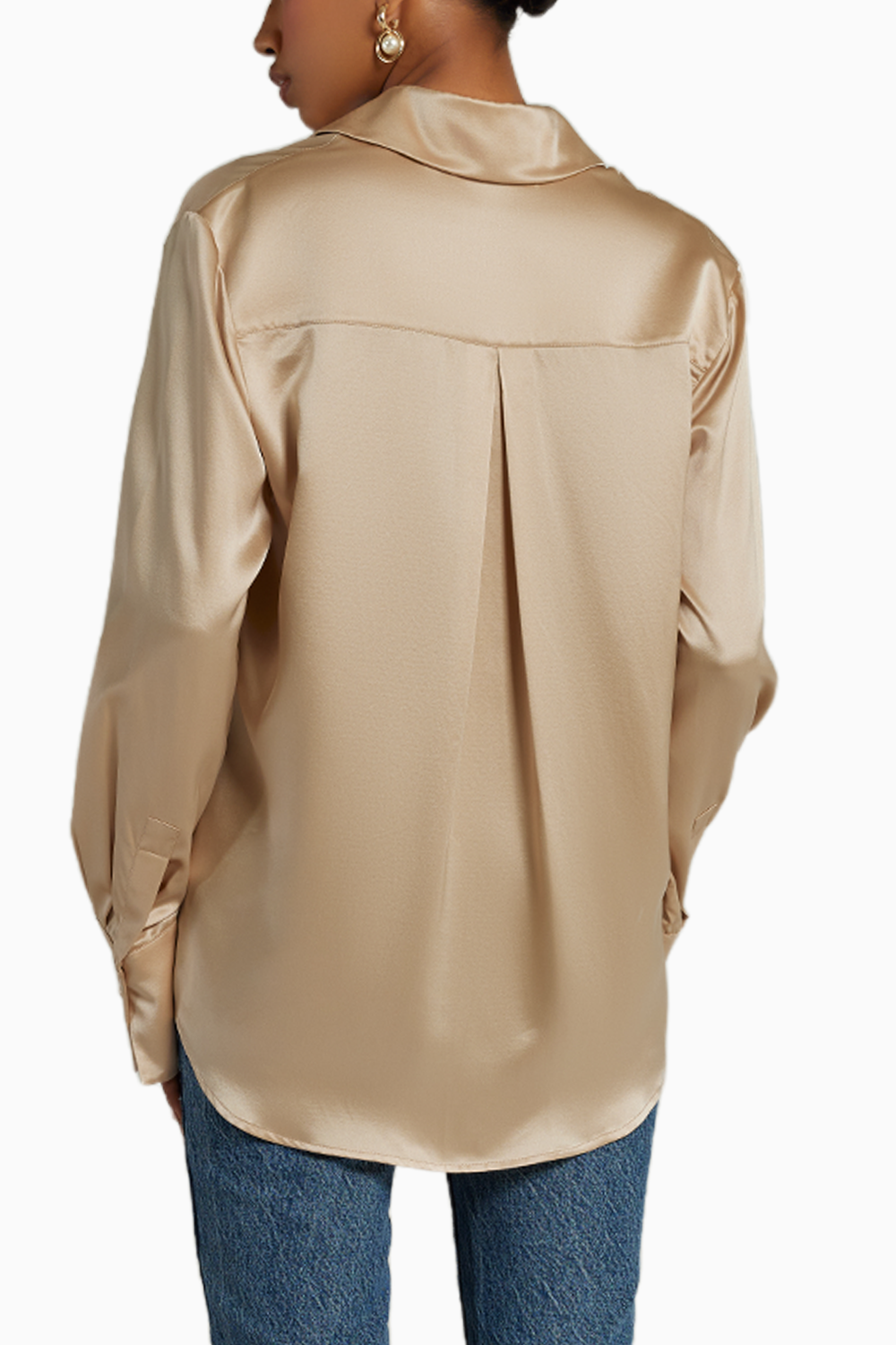 Champagne Silk Oversized Shirt