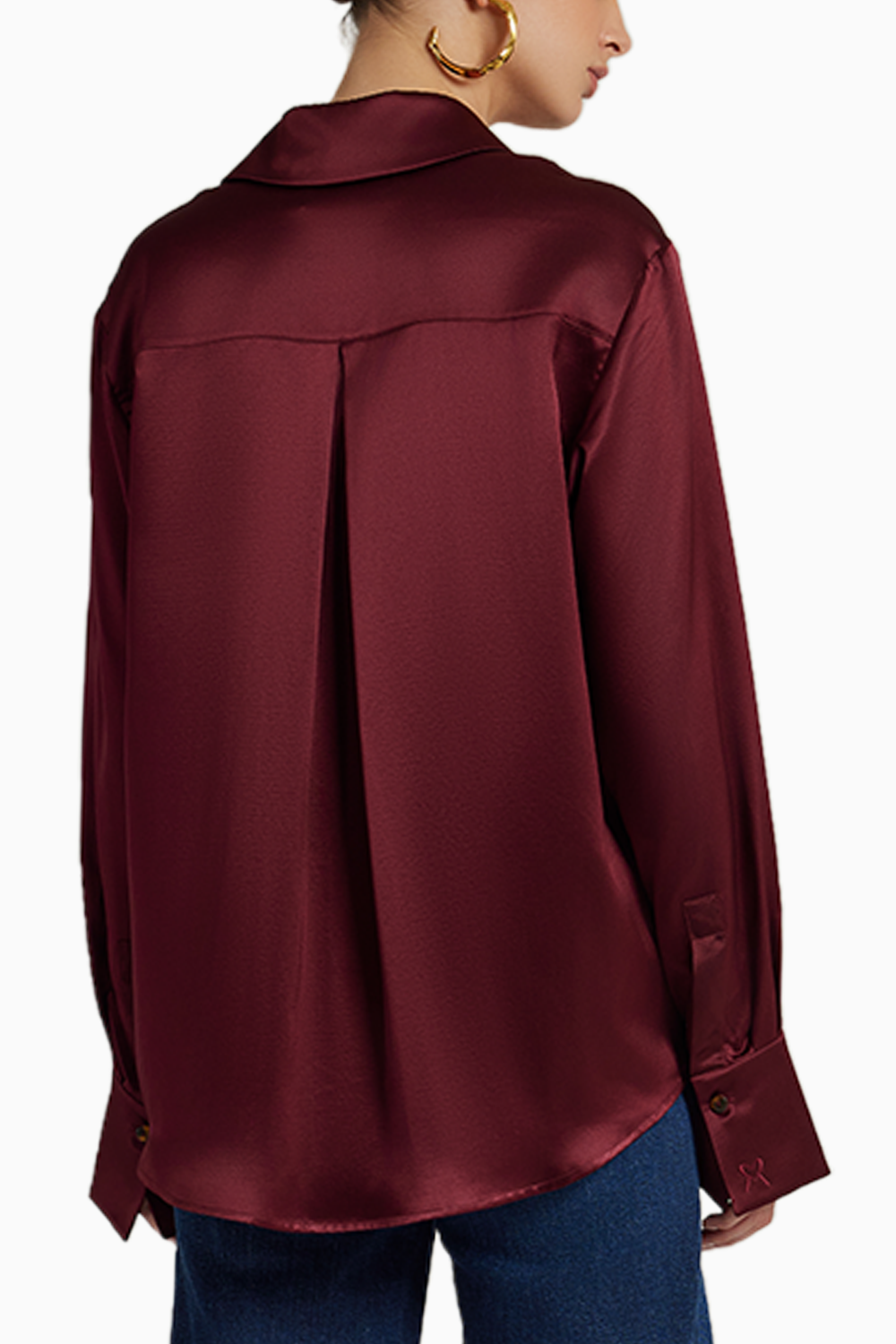 Burgundy Silk Oversized Shirt